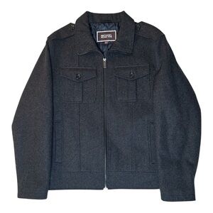 Michael Kors Wool Blend Charcoal Military Jacket